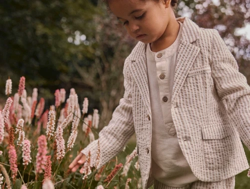 Lil\' Atelier blazer i rahvid nuance med stribet struktur pa barn