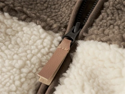 Lil\' Atelier teddyjakke turtledove shitake med tofarvet teddy