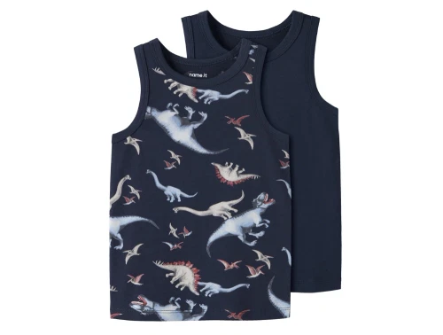 Name It undertøjstop navy blazer med dinosaurprint 2-pak