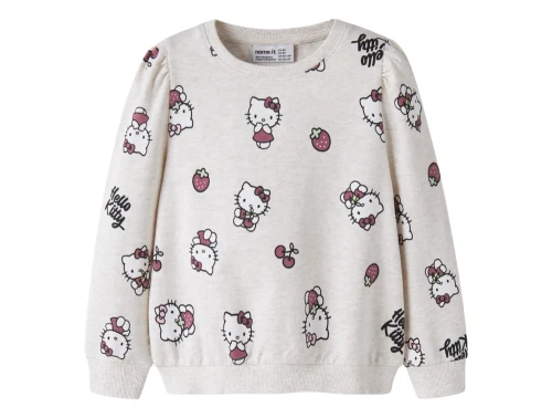Name It sweatshirt i beige nuance med Hello Kitty print forfra