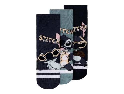 Name It strømper i blå nuancer med Stitch motiv 3 pak