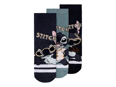 Name It strømper i blå nuancer med Stitch motiv 3 pak