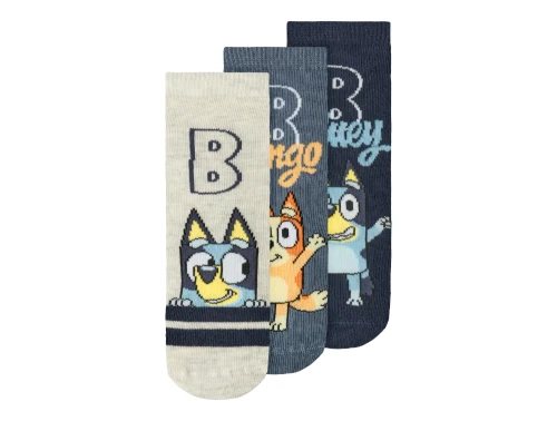 Name It strømper i blå nuancer med Bluey motiv 3 pak