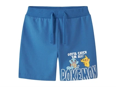 Name It shorts i blå nuance med Pikachu og Squirtle print detalje