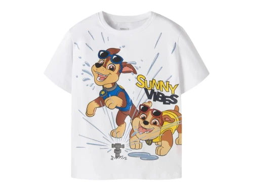 Name It t shirt i hvid med Paw Patrol print foran