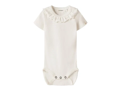 Lil Atelier body i råhvid nuance med flæser forfra