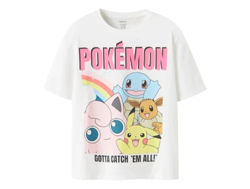 Name It t-shirt i bright white med Pokémon print forfra