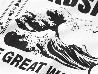 Name It t-shirt i bright white med Hokusai print detalje