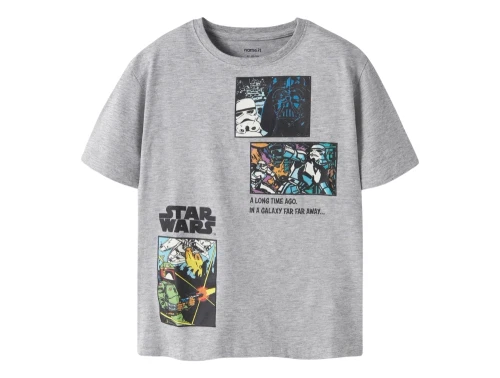 Name It t-shirt i grey melange med Star Wars print forfra