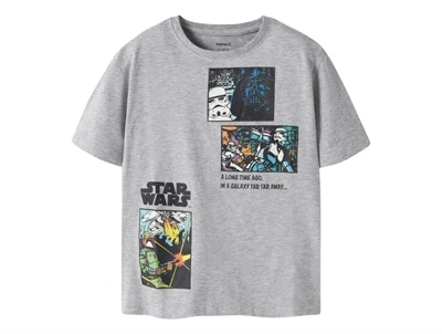 Name It t-shirt i grey melange med Star Wars print forfra