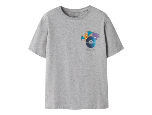 Name It t-shirt i grey melange med Pokémon print forfra