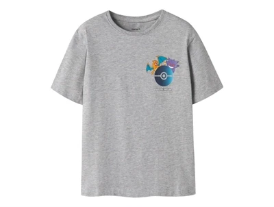 Name It t-shirt i grey melange med Pokémon print forfra