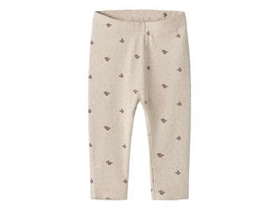 Name It leggings i råhvid nuance med blomsterprint