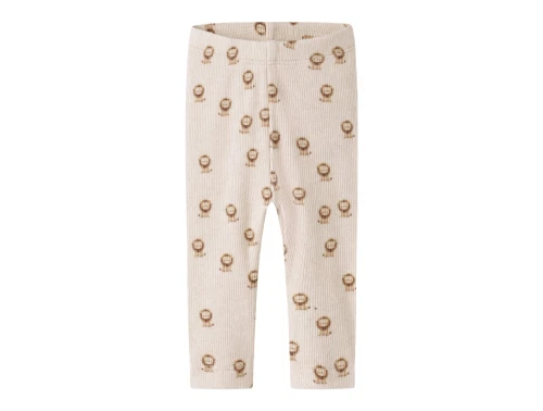 Name It leggings i råhvid nuance med løveprint