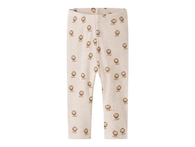 Name It leggings i råhvid nuance med løveprint