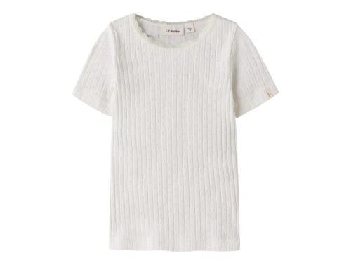 Lil\' Atelier t shirt i rahvid nuance med rib og blondekant