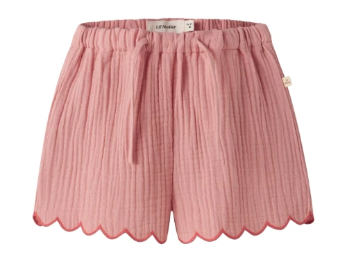 Lil\' Atelier shorts i rosa nuance med scallop kant set forfra