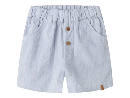 Lil Atelier shorts i lyseblå nuance med struktur og knapper forfra