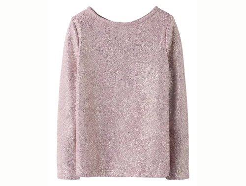 Name It glitterbluse i mauve mist med sløjfe