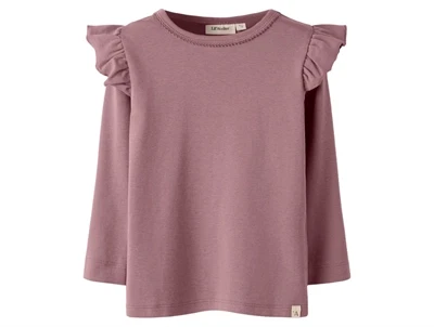 Lil\' Atelier bluse i lilla nuance nostalgia rose med flæser foran