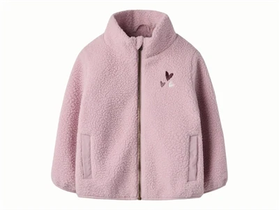 Name It Mini sherpa jakke i rosa nuance med lynlås