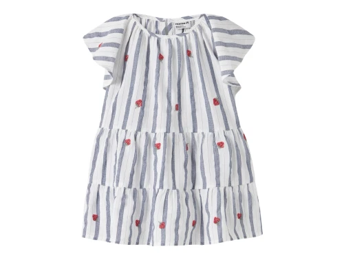 Name It kjole purple impression med striber og jordbærbroderi