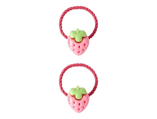 Name It hårelastikker i pink med jordbær motiv