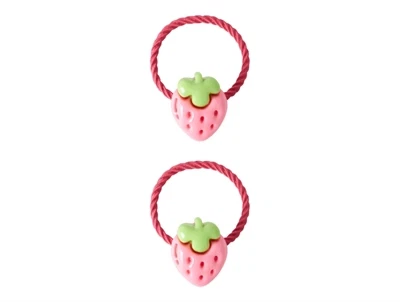 Name It hårelastikker i pink med jordbær motiv