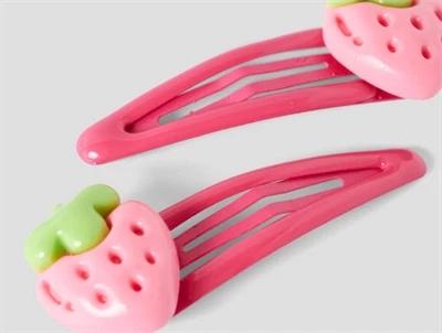 Name It hårspænder i pink med jordbær detalje