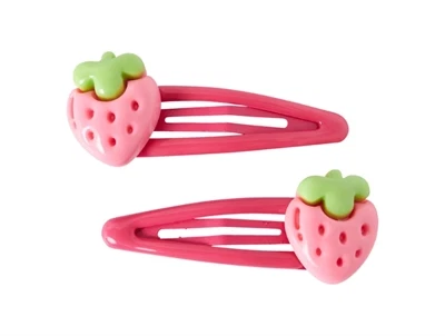 Name It hårspænder i pink med jordbær motiv