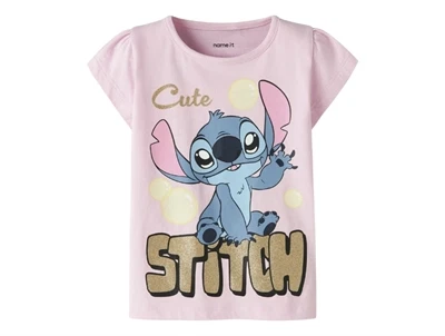 Name It t-shirt i lyserød nuance med Stitch motiv