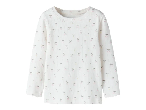 Name It bluse i råhvid nuance med små kirsebærprint