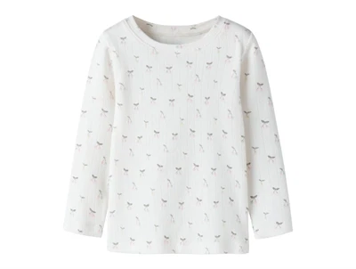 Name It bluse i råhvid nuance med små kirsebærprint
