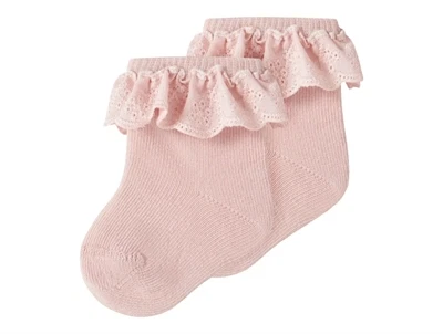 Lil\' Atelier strømper misty rose med blondekant