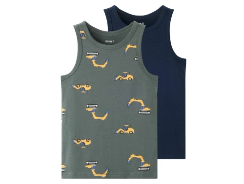 Name It undertrøje urban chic med gravemaskineprint 2-pak