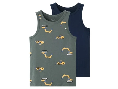 Name It undertrøje urban chic med gravemaskineprint 2-pak