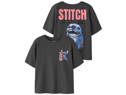 Name It t-shirt black oyster med Stitch print