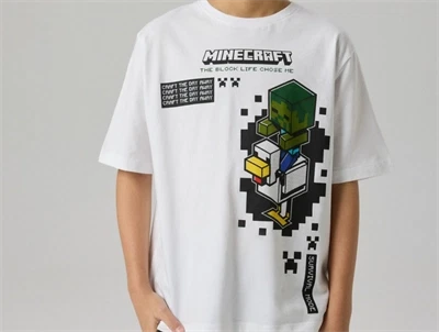 Name It t-shirt bright white med Minecraft print