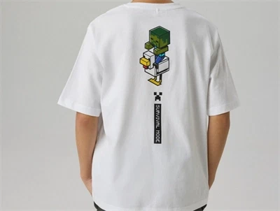 Name It t-shirt bright white med Minecraft print