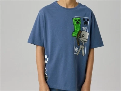 Name It t-shirt vintage indigo med Minecraft print