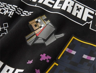 Name It hoodie black med Minecraft print