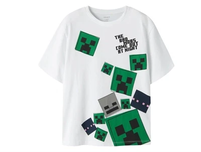 Name It t-shirt bright white med Minecraft print