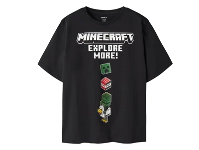 Name It t-shirt sort med Minecraft print