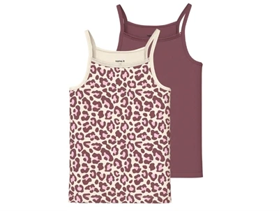 Name It undertrøje antique white med leopardprint 2-pak