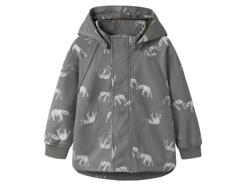 Name It softshelljakke quiet shade elephant med print