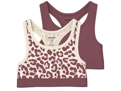 Name It top antique white med leopardprint 2-pak