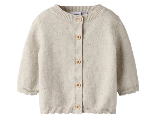 Name It cardigan cement med pointelle mønster