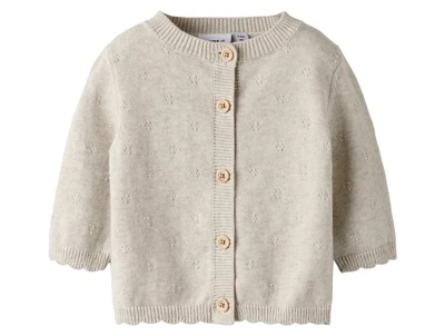 Name It cardigan cement med pointelle mønster