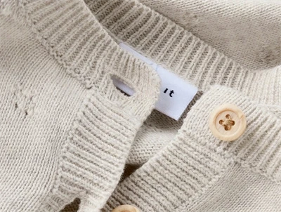 Name It cardigan cement med pointelle mønster