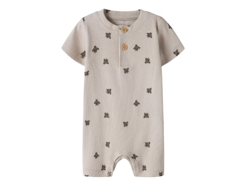 Name It sommersuit i beige nuance med bi print